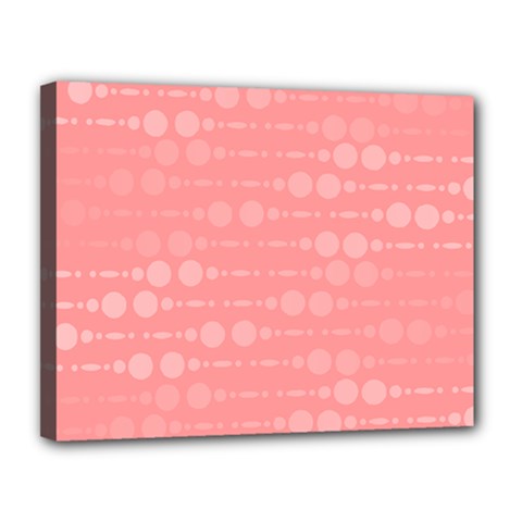 Background Polka Dots Pink Canvas 14  X 11  (stretched)