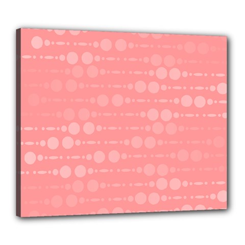 Background Polka Dots Pink Canvas 24  X 20  (stretched)