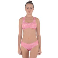 Background Polka Dots Pink Criss Cross Bikini Set