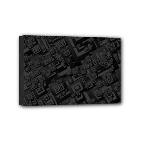 Black Rectangle Wallpaper Grey Mini Canvas 6  X 4  (stretched)
