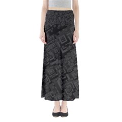 Black Rectangle Wallpaper Grey Full Length Maxi Skirt by Mariart