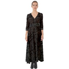 Black Rectangle Wallpaper Grey Button Up Boho Maxi Dress