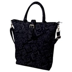 Black Rectangle Wallpaper Grey Buckle Top Tote Bag