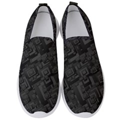 Black Rectangle Wallpaper Grey Men s Slip On Sneakers by Mariart