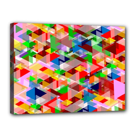 Background Triangle Rainbow Canvas 16  X 12  (stretched) by Mariart