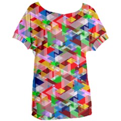 Background Triangle Rainbow Women s Oversized Tee