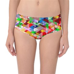Background Triangle Rainbow Mid-waist Bikini Bottoms by Mariart