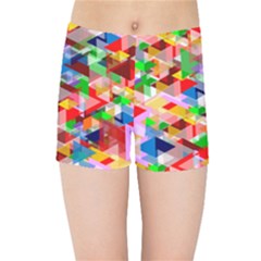 Background Triangle Rainbow Kids  Sports Shorts