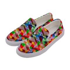 Background Triangle Rainbow Women s Canvas Slip Ons by Mariart