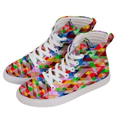 Background Triangle Rainbow Men s Hi-top Skate Sneakers by Mariart