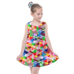Background Triangle Rainbow Kids  Summer Dress by Mariart