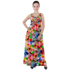 Background Triangle Rainbow Empire Waist Velour Maxi Dress by Mariart