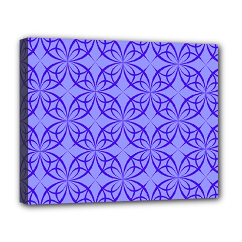 Blue Curved Line Deluxe Canvas 20  X 16  (stretched)