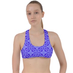 Blue Curved Line Criss Cross Racerback Sports Bra by Mariart