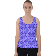 Blue Curved Line Velvet Tank Top by Mariart