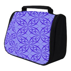 Blue Curved Line Full Print Travel Pouch (small)