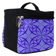 Blue Curved Line Make Up Travel Bag (small)