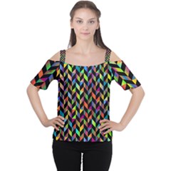 Abstract Geometric Cutout Shoulder Tee