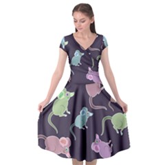 Animals Mouse Cap Sleeve Wrap Front Dress by Mariart