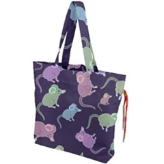 Animals Mouse Drawstring Tote Bag by Mariart