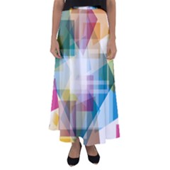 Abstract Background Flared Maxi Skirt by Mariart