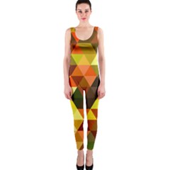 Abstract Geometric Triangles Shapes One Piece Catsuit