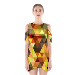 Abstract Geometric Triangles Shapes Shoulder Cutout One Piece Dress by Mariart