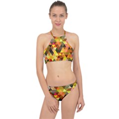 Abstract Geometric Triangles Shapes Racer Front Bikini Set by Mariart