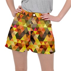 Abstract Geometric Triangles Shapes Stretch Ripstop Shorts