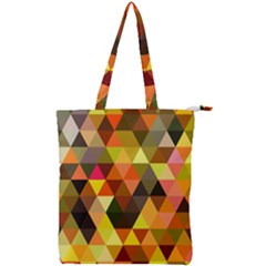 Abstract Geometric Triangles Shapes Double Zip Up Tote Bag