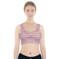 Abstract Chevron Sports Bra With Pocket