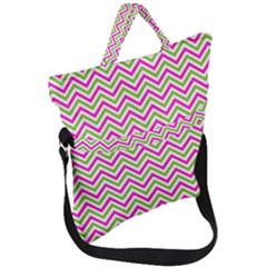 Abstract Chevron Fold Over Handle Tote Bag