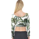 Botanical Illustration Palm Leaf Long Sleeve Crop Top View2