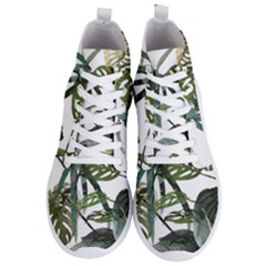 Botanical Illustration Palm Leaf Men s Lightweight High Top Sneakers by Mariart