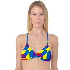 Colorful Red Yellow Blue Purple Reversible Tri Bikini Top by Mariart