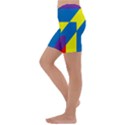 Colorful Red Yellow Blue Purple Kids  Lightweight Velour Capri Yoga Leggings View2