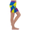 Colorful Red Yellow Blue Purple Kids  Lightweight Velour Capri Yoga Leggings View3