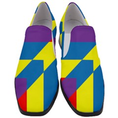 Colorful Red Yellow Blue Purple Slip On Heel Loafers by Mariart