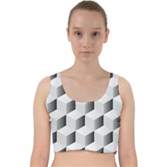 Cube Isometric Velvet Racer Back Crop Top