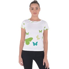 Butterfly Short Sleeve Sports Top  by Mariart
