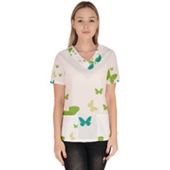 Butterfly Women s V-neck Scrub Top by Mariart