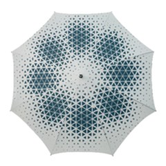 Business Blue Triangular Pattern Golf Umbrellas