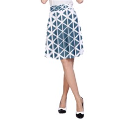 Business Blue Triangular Pattern A-line Skirt