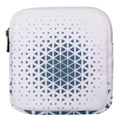 Business Blue Triangular Pattern Mini Square Pouch by Mariart