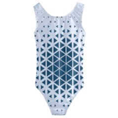 Business Blue Triangular Pattern Kids  Cut-out Back One Piece Swimsuit by Mariart