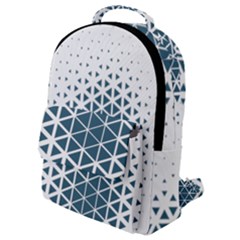 Business Blue Triangular Pattern Flap Pocket Backpack (small)