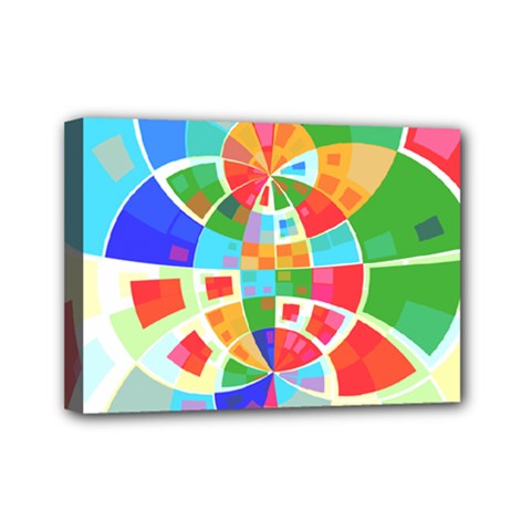 Circle Background Mini Canvas 7  x 5  (Stretched)