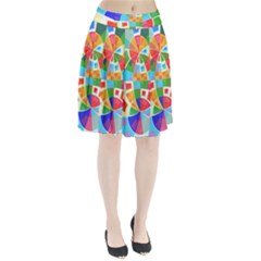 Circle Background Pleated Skirt