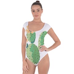 Cactaceae Thorns Spines Prickles Short Sleeve Leotard  by Mariart