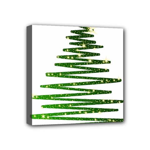 Christmas Tree Spruce Mini Canvas 4  X 4  (stretched)